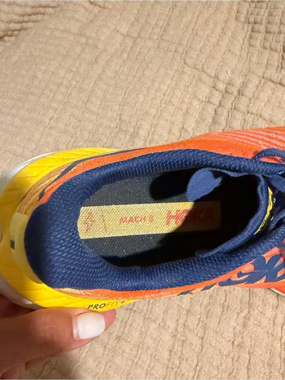 Hoka Men's Orange, Yellow & Navy Lightweight Running Shoes